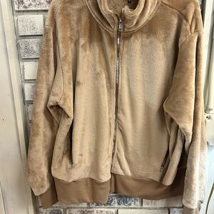 Bebe Ladies size 1X Brown Fleece Hooded Jacket